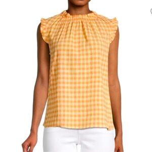 Nanette Lepore Gingham Ruffle Top